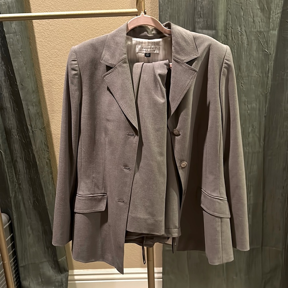 Tahari Grey Suit
